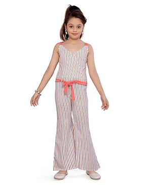 Aarika Sleeveless Striped Jumpsuit - Red White & Blue