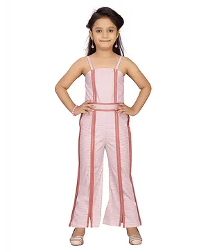 Aarika Sleeveless Striped Jumpsuit - Peach