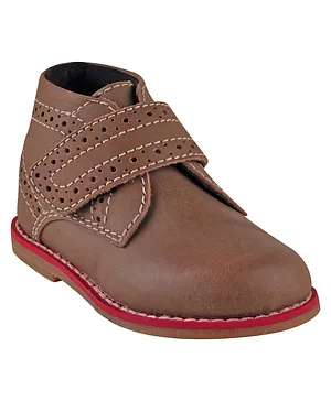 Beanz Solid Leather Shoes - Brown