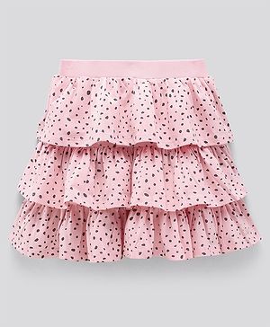 Pine Kids Cotton Above Knee Length Skirt Printed - Blossom Pink