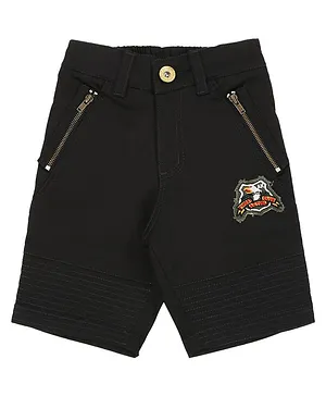 Actuel Three Fouth Length Solid Shorts - Black