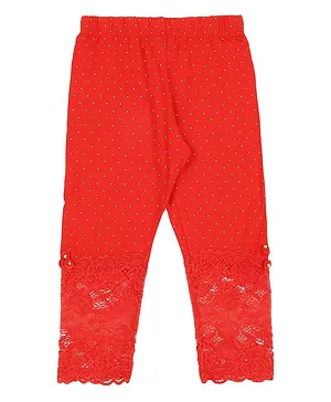 Actuel Polka Dotted Capri Pants - Red