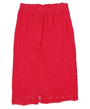 Actuel Self Design Woven Skirt - Pink