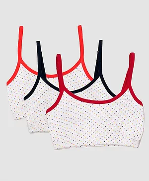 Chipbeys Pack Of 3 Stars Printed Non Padded Non Wired Sports Bra - White