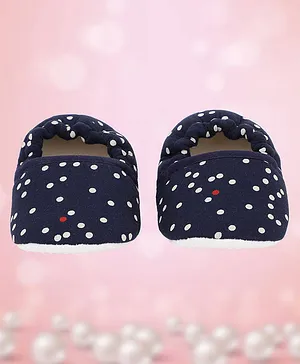 Coco Candy Polka Dot Printed Casual Wear Booties - Blue
