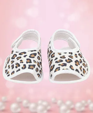 Coco Candy Leopard Print Casual Wear Booties - White