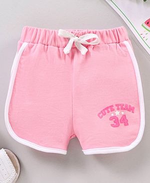 Babyhug Shorts Text Applique - Pink