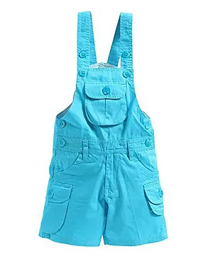 FirstClap Sleeveless Solid Dungaree - Blue