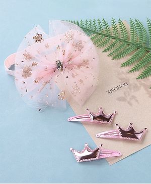 Babyhug Free Size Hair Accessories Combo Set - Pink