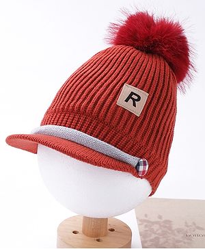 Babyhug Woollen Cap Red - Circumference 36 cm
