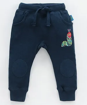 TONYBOY Full Length Caterpillar Printed Track Pants - Navy Blue
