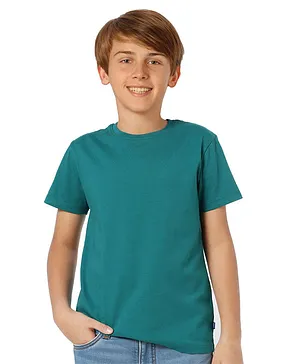 Jack & Jones Junior Half Sleeves T-Shirt- Turquoise