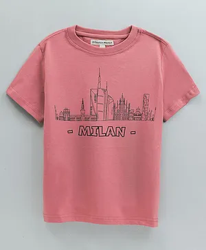 Guugly Wuugly Half Sleeves Milan Print T Shirt - Pink