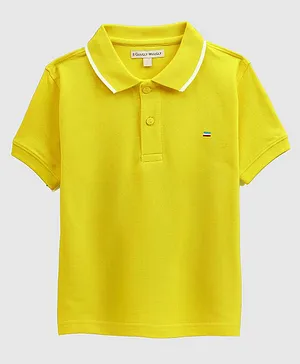 Guugly Wuugly Half Sleeves Solid Polo T Shirt -Yellow