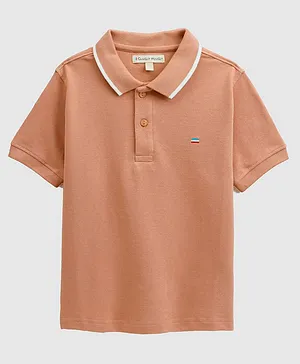 Guugly Wuugly Half Sleeves Solid Polo T Shirt - Pink