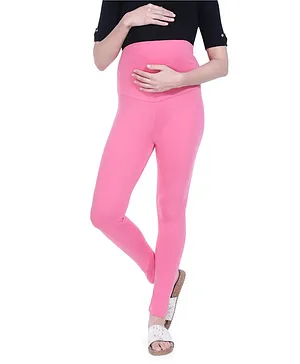 Mothersyard Slim Fit Solid Maternity Jeggings - Candy Floss Pink