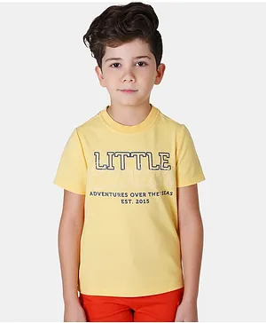 One Friday Half Sleeves Little Captain Printed Tee - Yellow