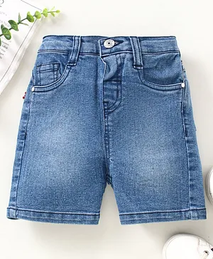 Babyhug Mid Thigh Length Denim Shorts - Blue