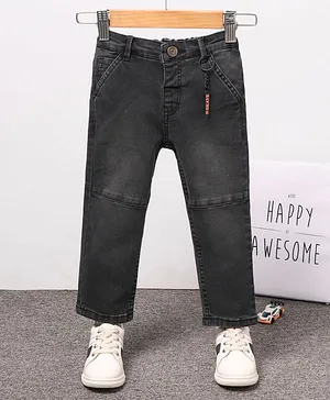 Babyhug Full Length Denim Washed Jeans - Black