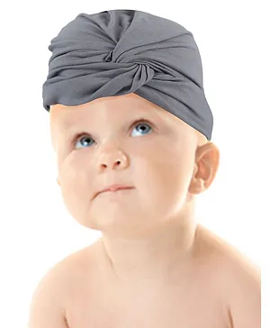 Baby Moo Knotted Turban Beanie - Grey