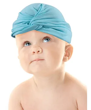 Baby Moo Knotted Turban Beanie - Blue