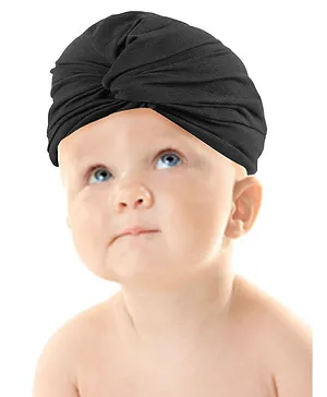 Baby Moo Knotted Turban Beanie - Black