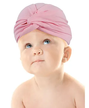 Baby Moo Knotted Turban Beanie - Pink