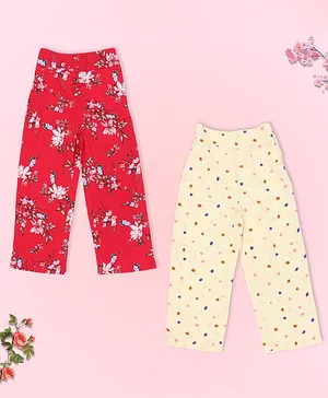Cutecumber Full Length Set Of 2 Floral Print Culottes - Red