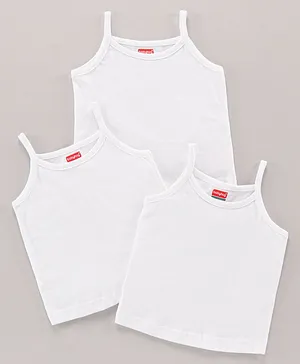 Babyhug 100% Cotton Sleeveless Slips Pack of 3 - White