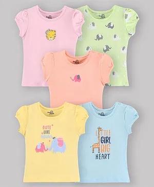 Doodle Poodle Half Sleeves Printed T Shirt Pack of 5 - Multicolour