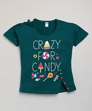 Nottie Planet Short Sleeves Crazy For Candy Print Top - Green
