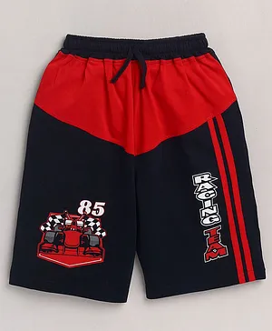 Nottie Planet Football Printed Shorts - Red & Black
