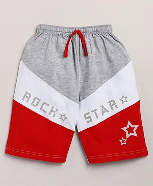 Nottie Planet Rock Star Printed Shorts - Grey & Red