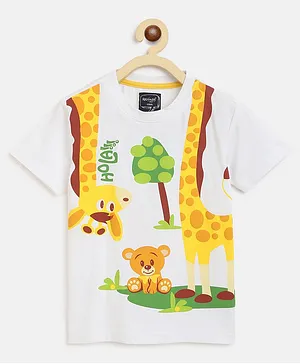 Nauti Nati  Short Sleeves Giraffe Print Tee - Yellow