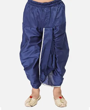 Tabard Solid Cotton Dhoti - Blue