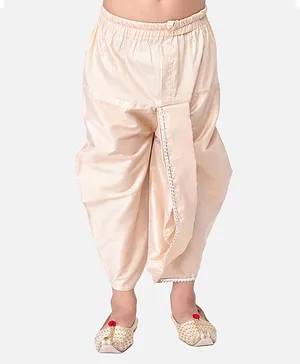 Tabard Solid Cotton Dhoti - Beige