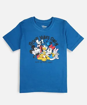 Nap Chief Half Sleeves Disney Mickey & Friends Printed Tee - Navy Blue