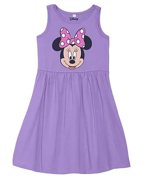 Disney By Wear Your Mind Sleeveless Minnie Mouse Print Dress - Purple