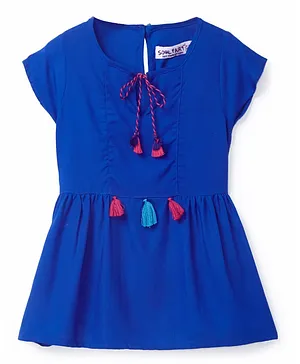 Soul Fairy Short Sleeves Tassel Detailing Top - Royal Blue