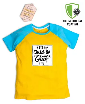 COCOON ORGANICS Half Sleeves Child Of God Print T Shirt - Yellow