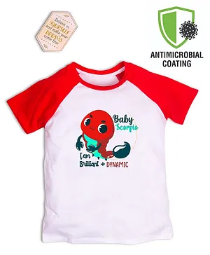 COCOON ORGANICS Half Sleeves Baby Scorpio Print T Shirt - Red