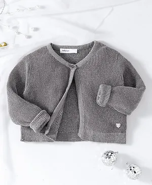 Babyoye Viscose Blend Woolen Full Sleeves Shrugs Solid - Grey