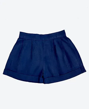 Ikeda Designs Solid Shorts For Girls - Blue