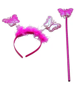 Funcart Butterfly Headband & Wand - Pink 
