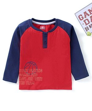 Babyhug Full Sleeves T-Shirt Multiprint - Red