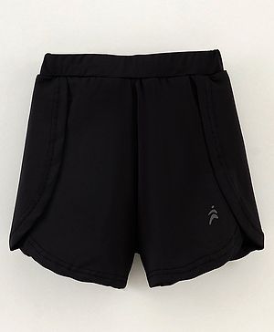 Pine Active High stretch Solid Shorts with Inner Tights - Black