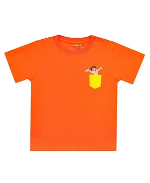 Chhota Bheem by EENGN Short Sleeves Character Print Tee - Orange