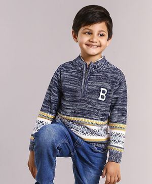Babyhug Full Sleeves Stripes Pullover - Navy