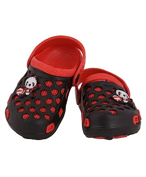 Yellow Bee Panda Patch Clogs - Red Black