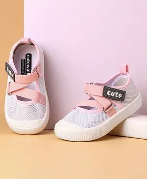 Cute Walk by Babyhug Velcro Closure Casual Shoes - Silver Pink